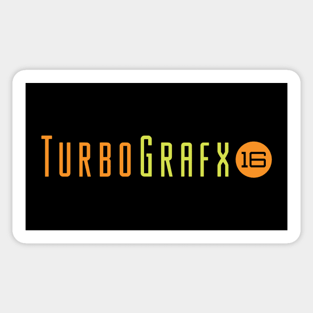 Turbografx logo long Sticker by JamesCMarshall